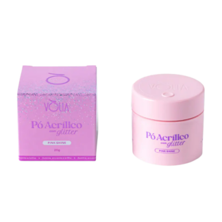 Pó Acrílico Com Glitter Pink Shine 20g