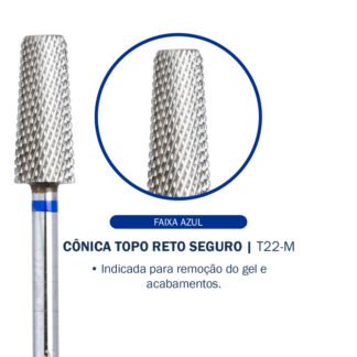 Broca T22M Conica Topo Reto Seguro Tungstenio - Faixa Azul